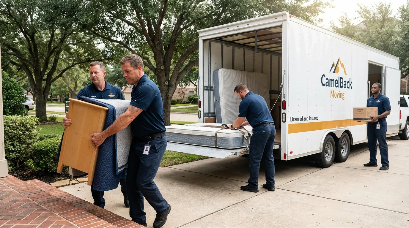 Crew loading residential truck for cross-state move from Owingsville, KY