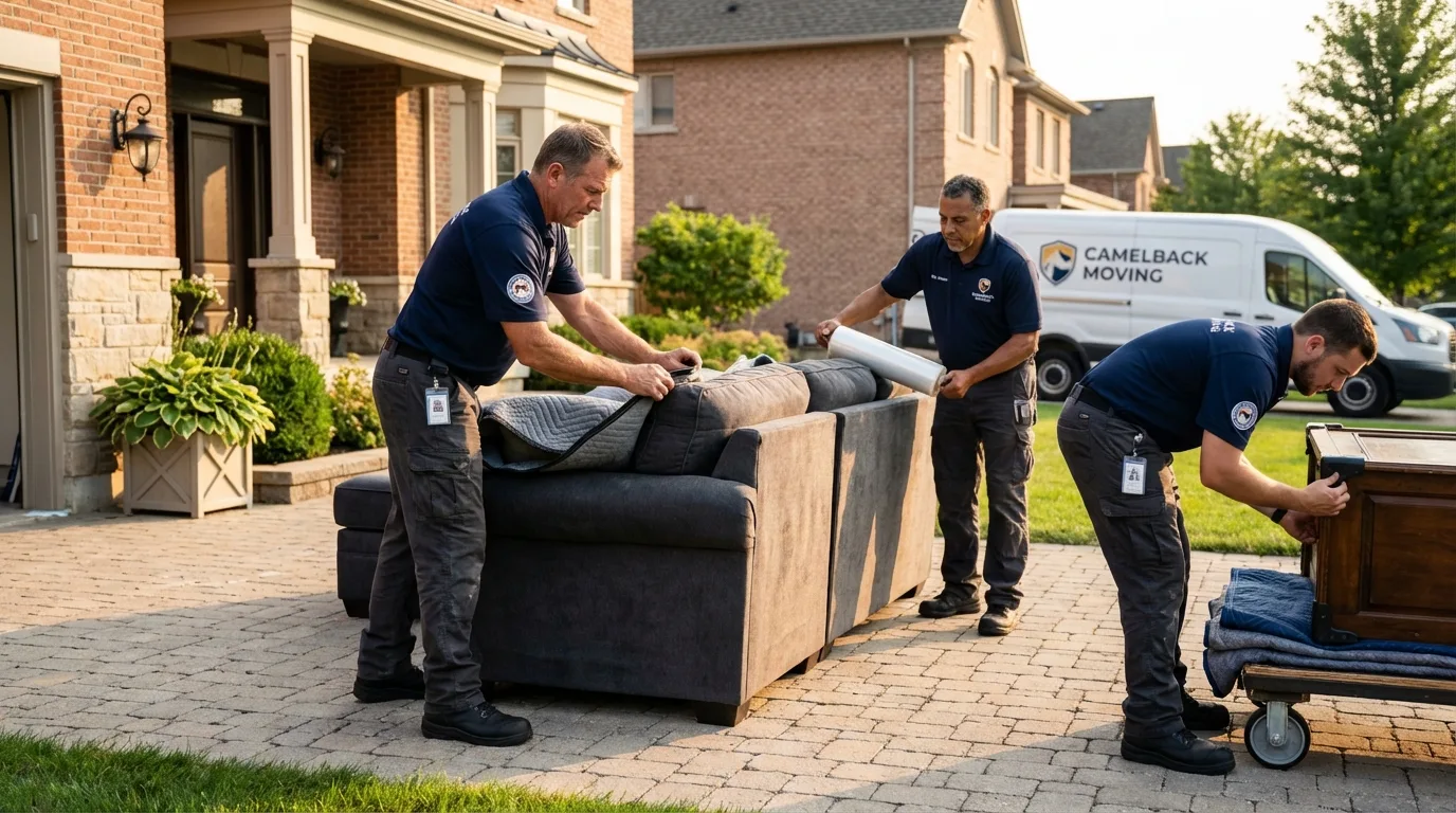 Large estate moving crew wrapping furniture in Owingsville, KY