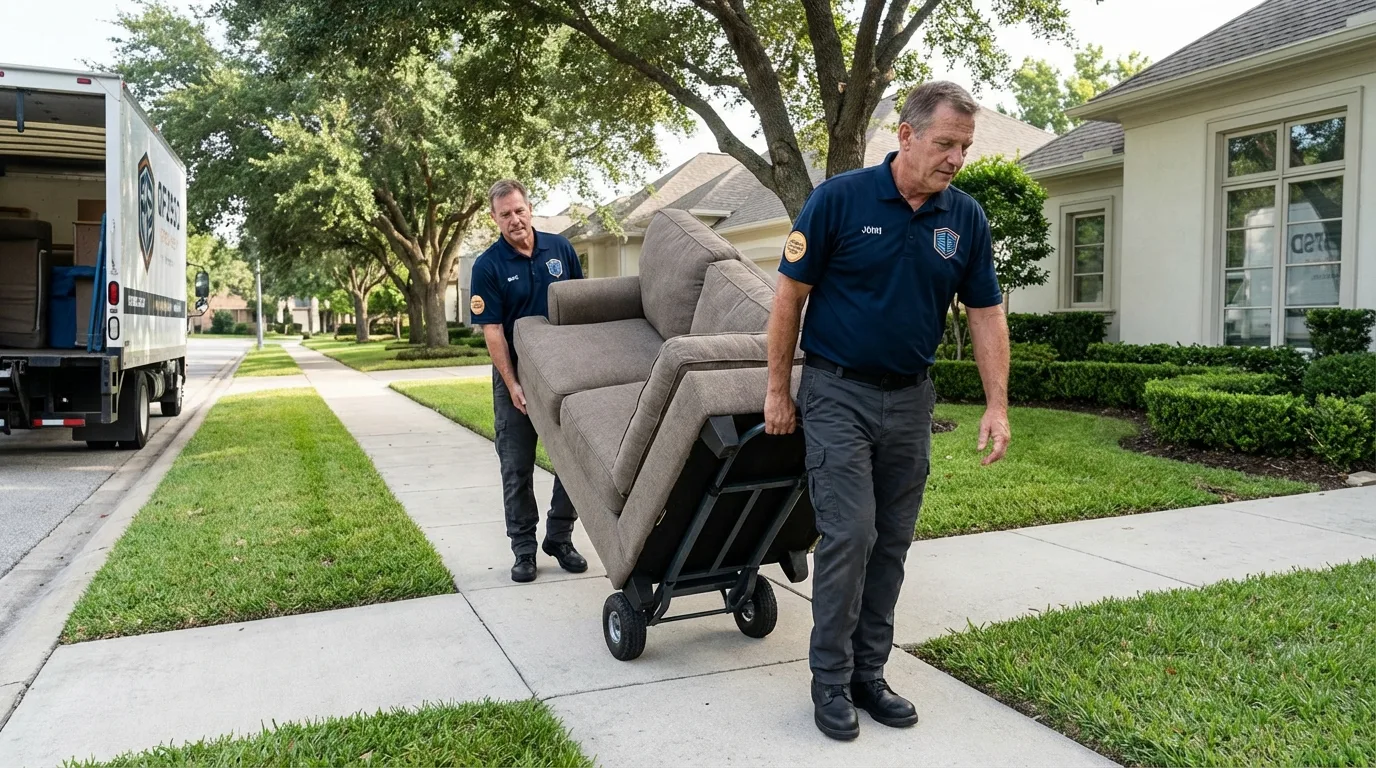 Local residential moving crew loading furniture in Owingsville, KY