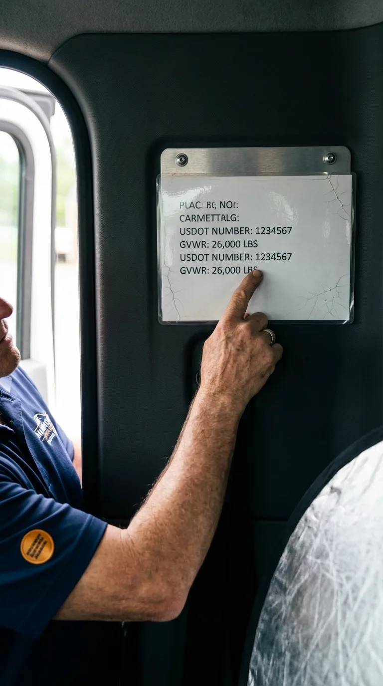 USDOT licensing placard verification in Owingsville